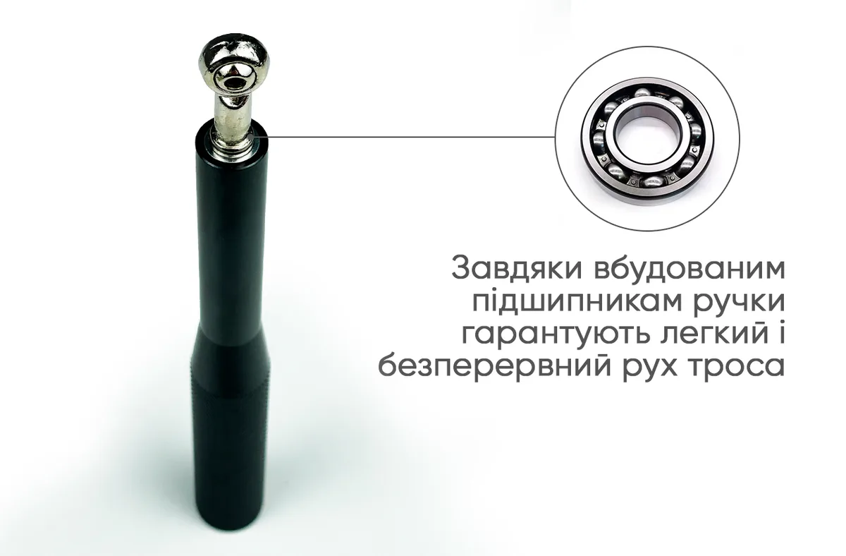 Скакалка EasyFit Aluminium сталевий трос 3 м чорна алюмінієві ручки