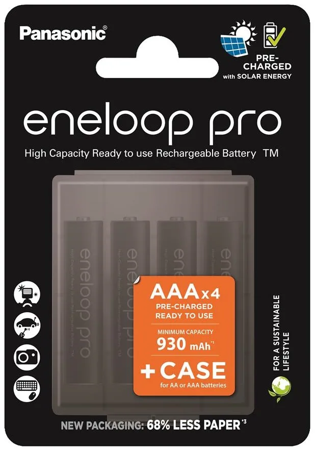 Акумулятор Panasonic Eneloop NI-MH  Pro AAA 930 4 шт, з кейсом для зберігання