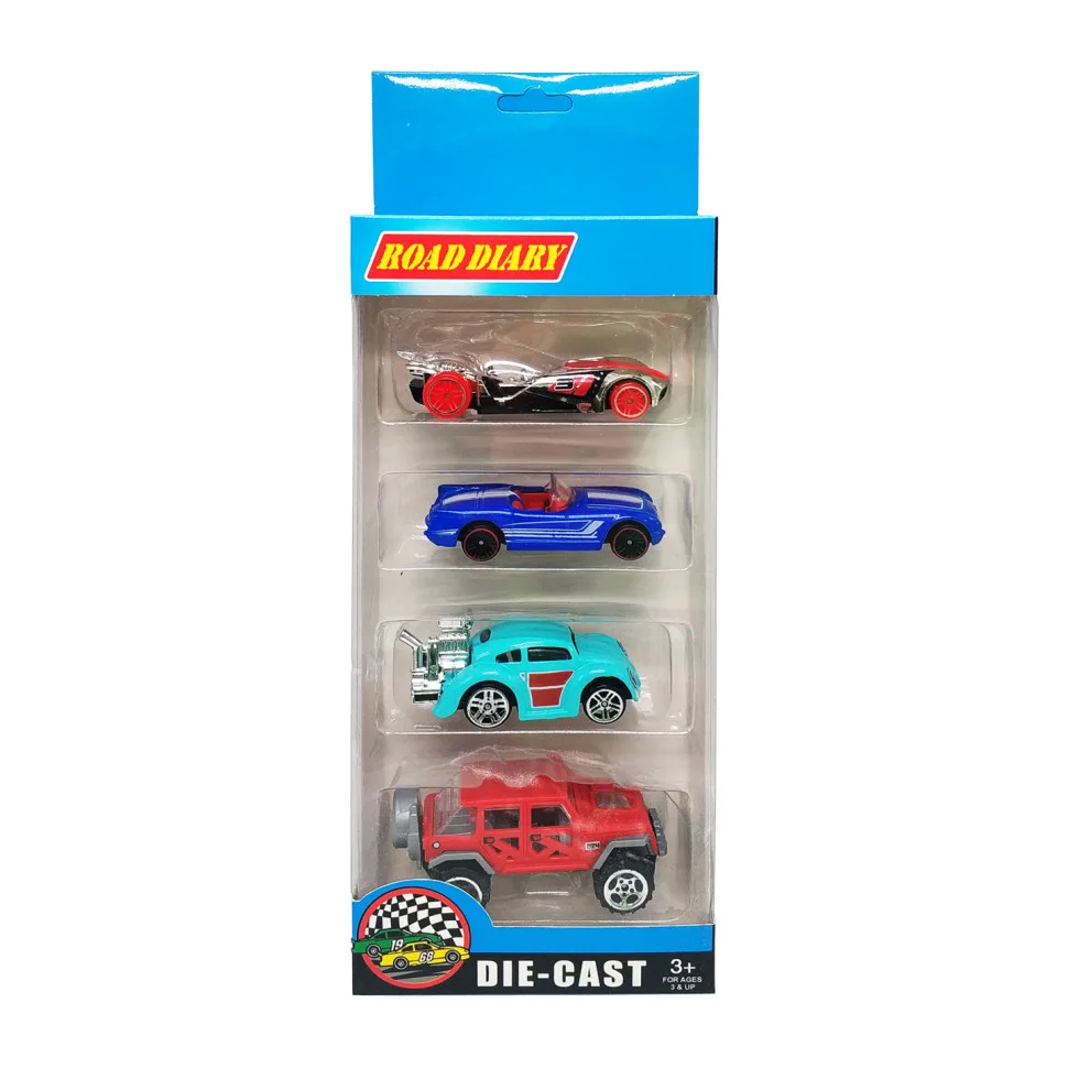 Металлические машинки A-Toys 4 шт 7,5х3,3х2,5 см яркие футуристические