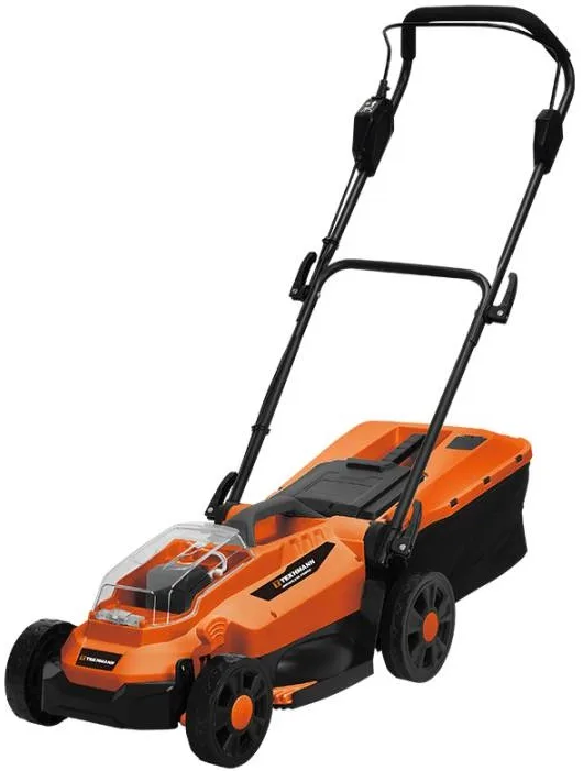 Акумуляторна газонокосарка Tekhmann TLM-2033/i20 BL, 20В, ширина косіння 33 см, об'єм травозбірника 30 л, висота скошування 20-60