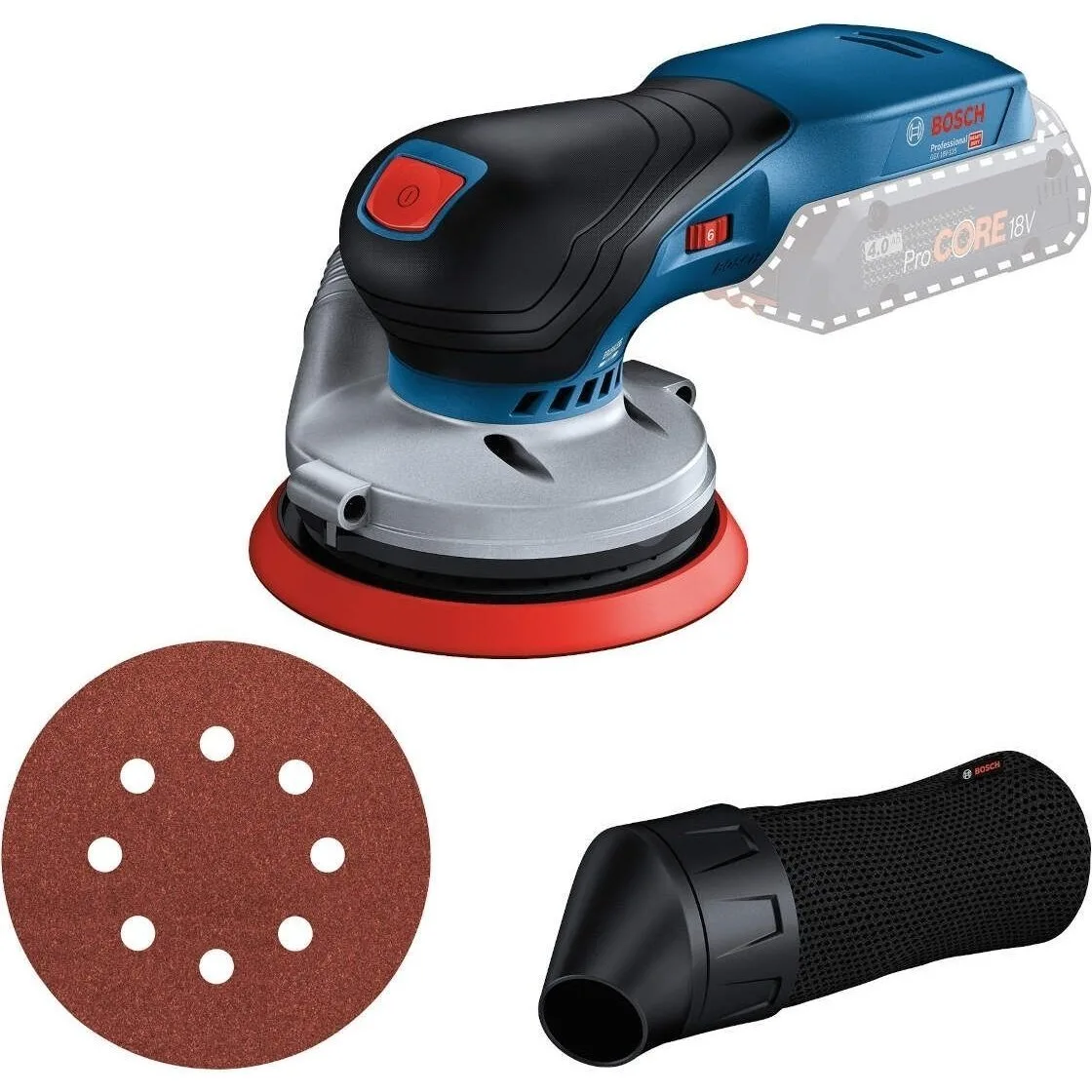 Шлифмашина эксцентриковая аккумуляторная Bosch 125 мм 18 В для шлифования поверхностей беспроводная легкая 16 кг