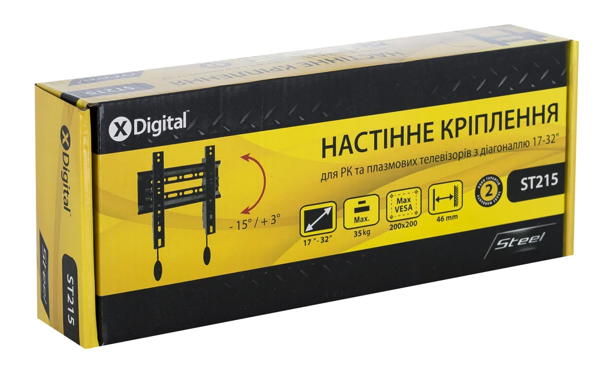 Кронштейн настінний X-Digital STEEL 17-32 дюйми чорний