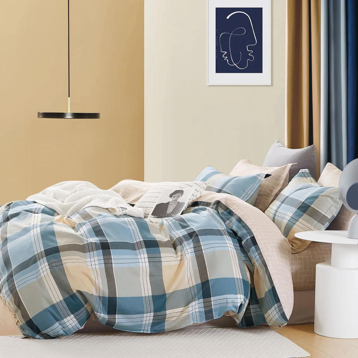 Євро комплект постільної білизни Home Line Сатин 230х260 Принт