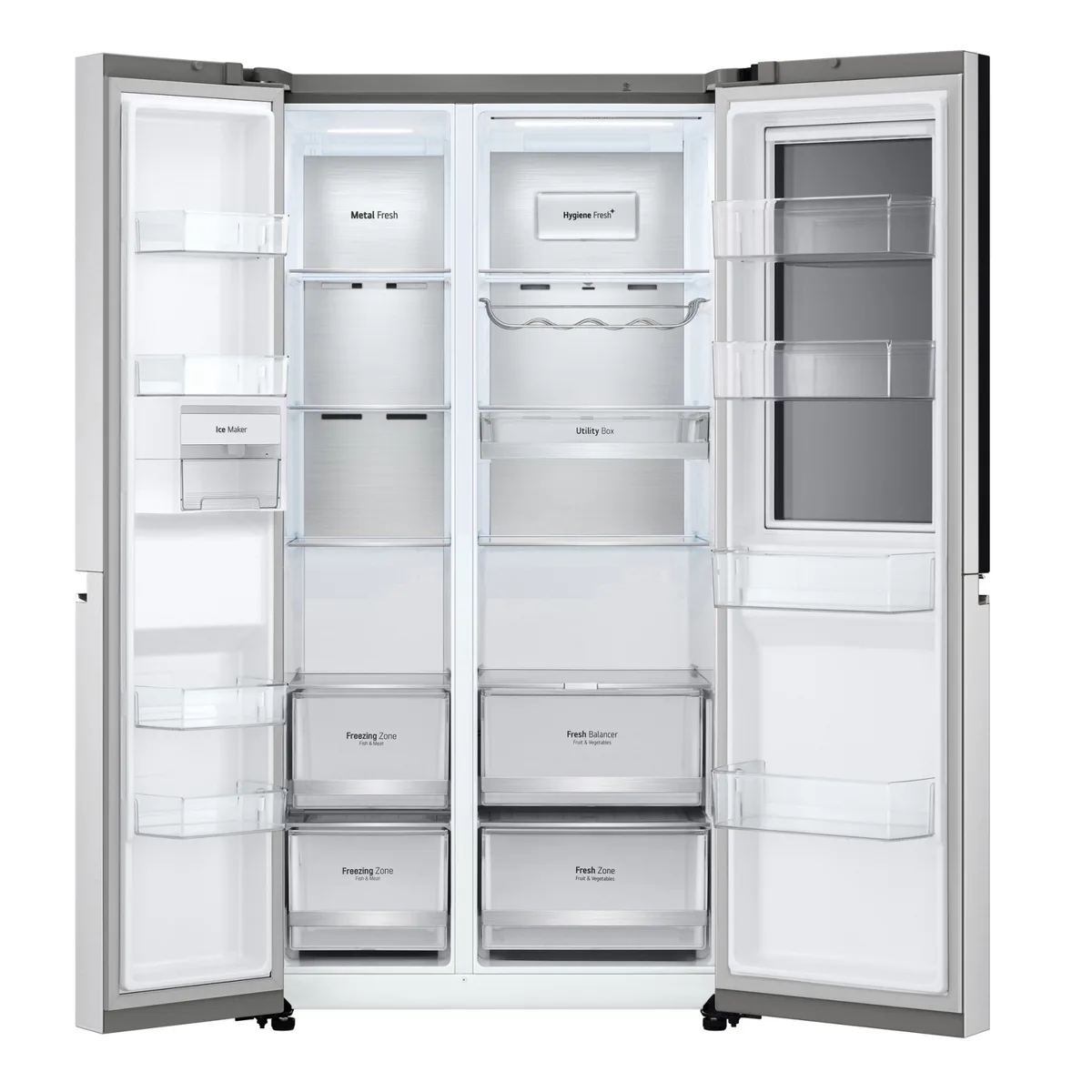 Холодильник LG Side-by-Side, 179x91x74 см, об'єм холодильної камери - 416 л, морозильної - 239 л, 2 дверці, клас енергоспоживання