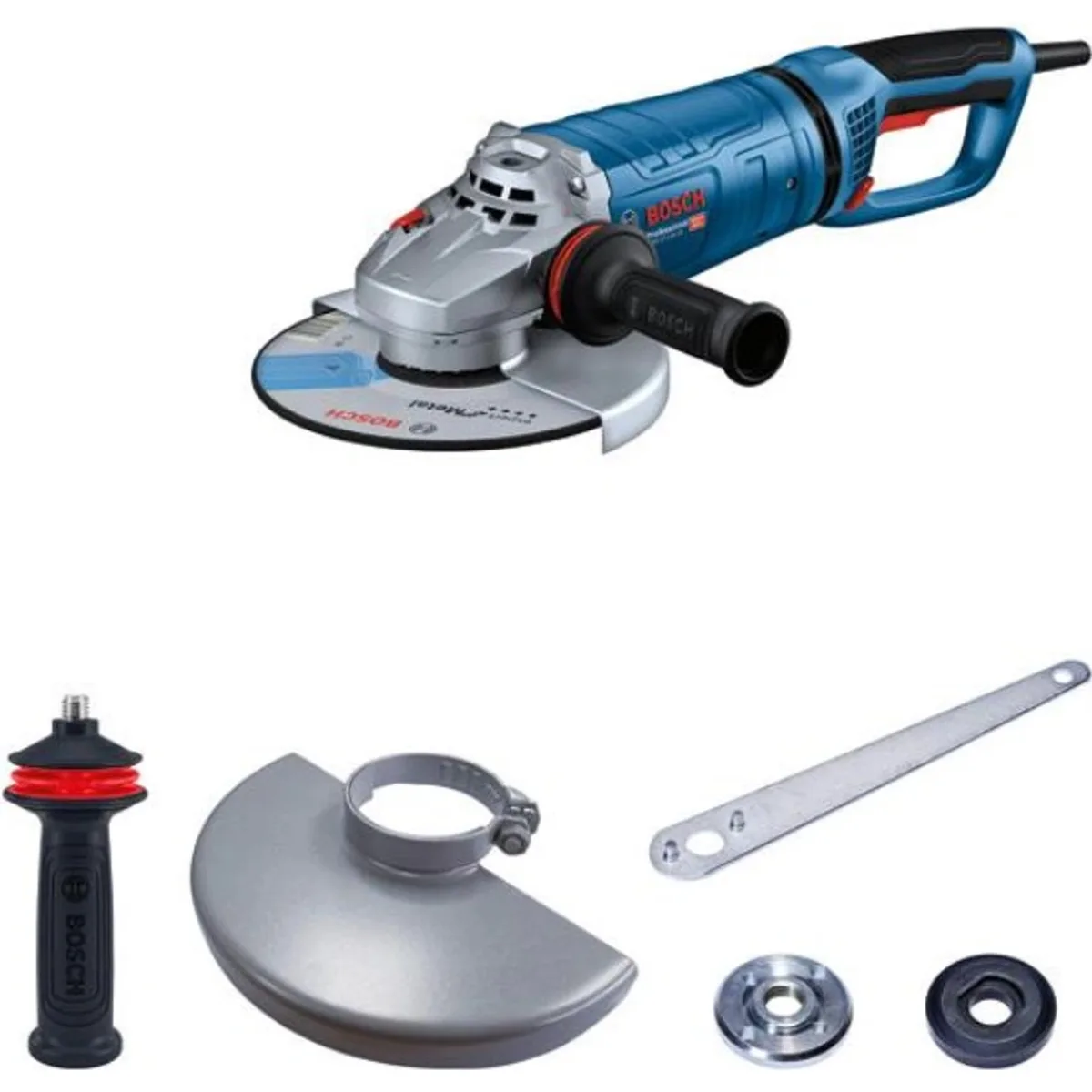 Кутова шліфувальна машина Bosch Professional GWS 27-230 JR 230В 230мм 2700Вт 5800-6500об/хв з поворотною рукояткою, вага 6.3кг.