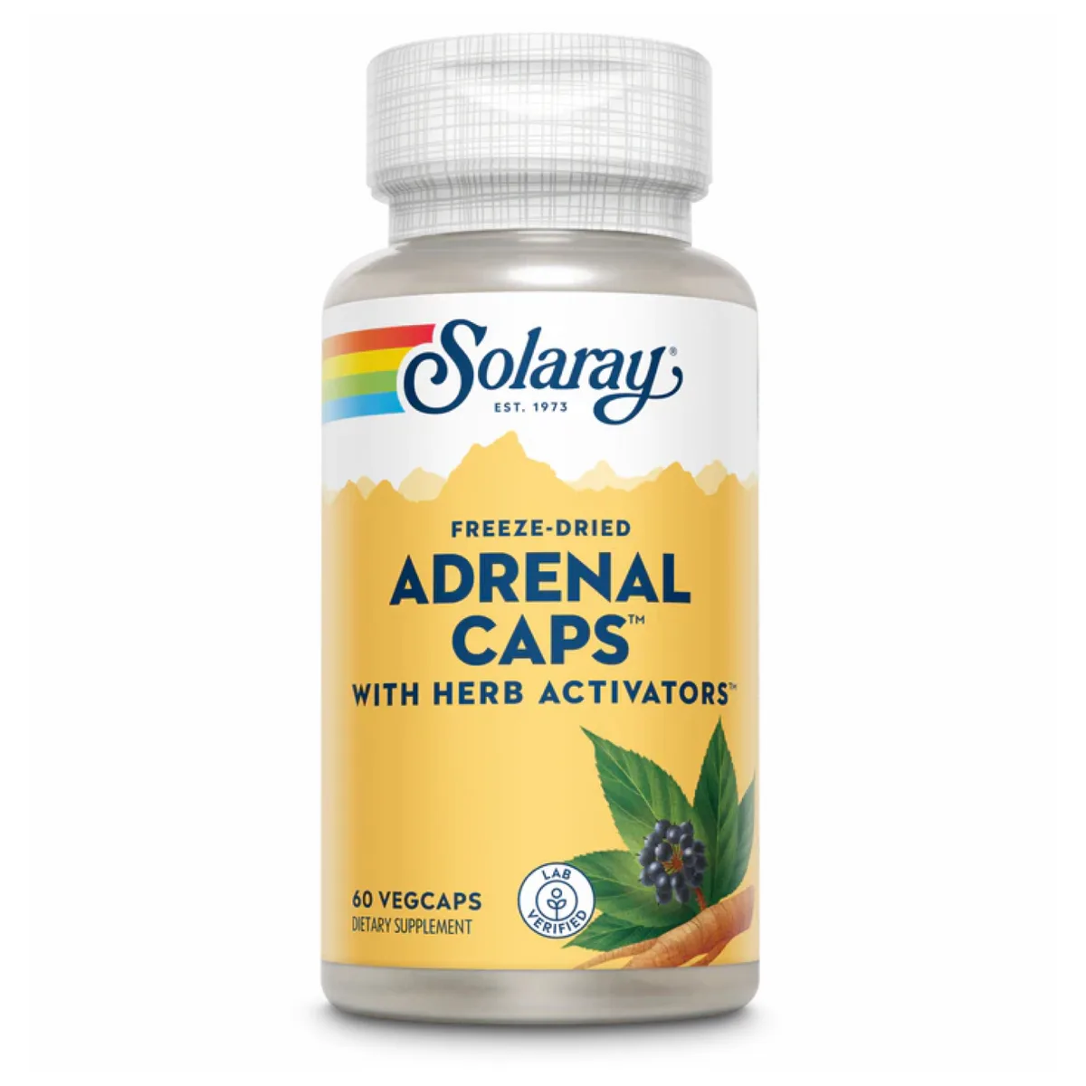 Solaray Adrenal 170mg вегетарианские капсулы 60 шт поддержка надпочечников энергия стрессоустойчивость