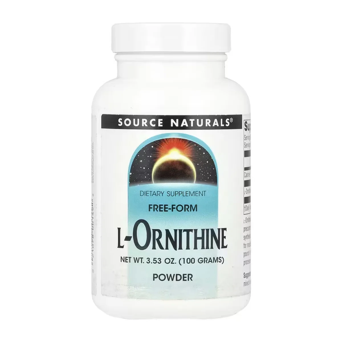 L-Ornithine кристаллическая аминокислота 100 г Source Naturals свободная форма вегетарианская