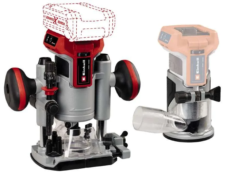 Акумуляторний фрезер Einhell Professional TP-RO 18 SetLI BL - Solo 18В, цанга 6 та 8 мм, 10000-30000 об/хв, вага 1.34 кг.