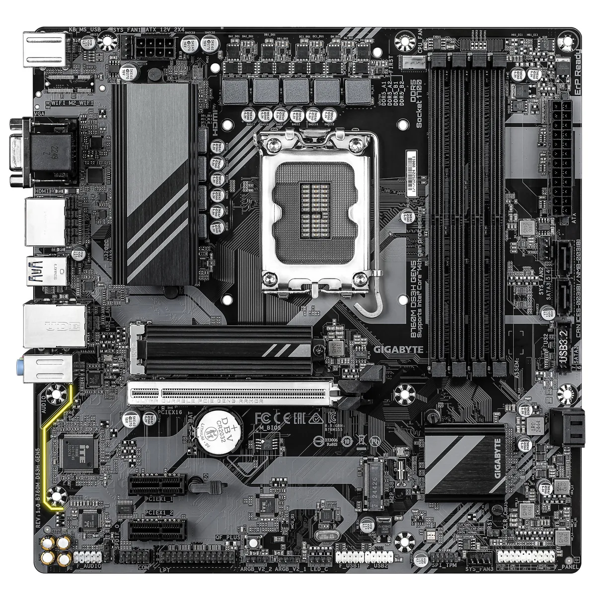 Материнская плата GIGABYTE B760M DS3H GEN5 B760 s1700 4xDDR5 M.2 HDMI ATX