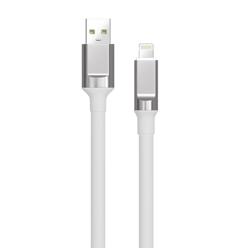 Кабель USB Lightning WALKER TPE 1м 3,3А Білий