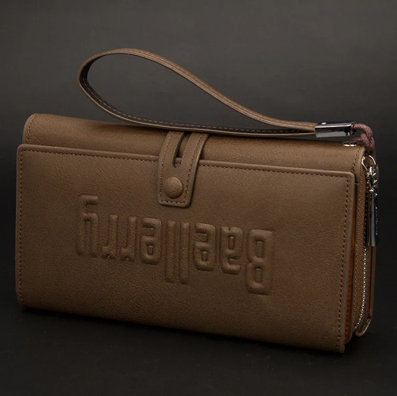 Чоловічий клатч гаманець ПУ шкіра 20,7х12х4 см чорний