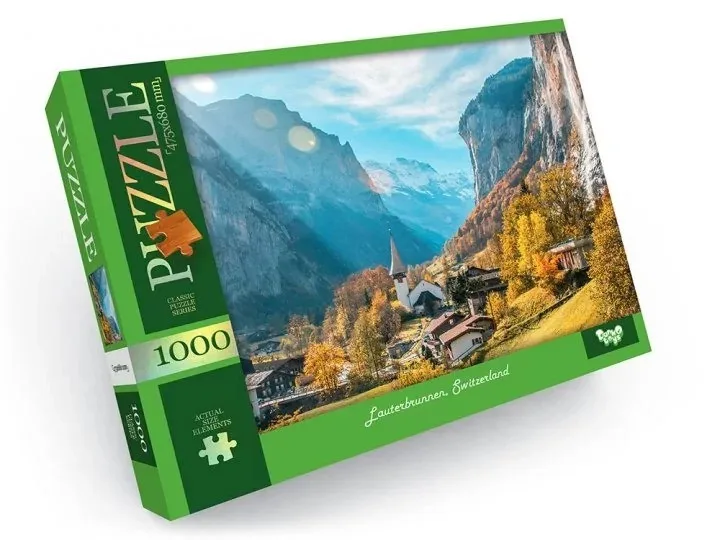 Пазл 1000 ел. Lauterbrunnen 47,5х68 см екокартон багатокольоровий