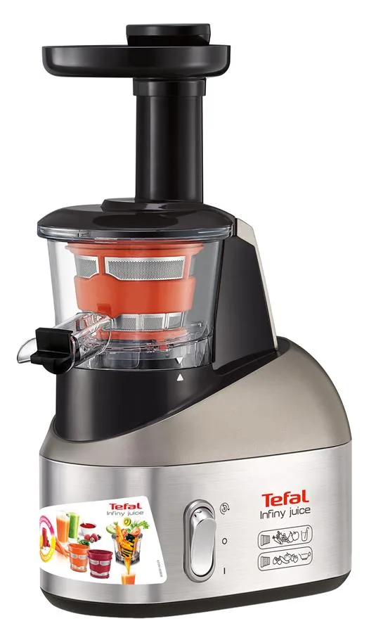 Соковитискач Tefal шнекова 200Вт 0.8л пластик чорно-сірий