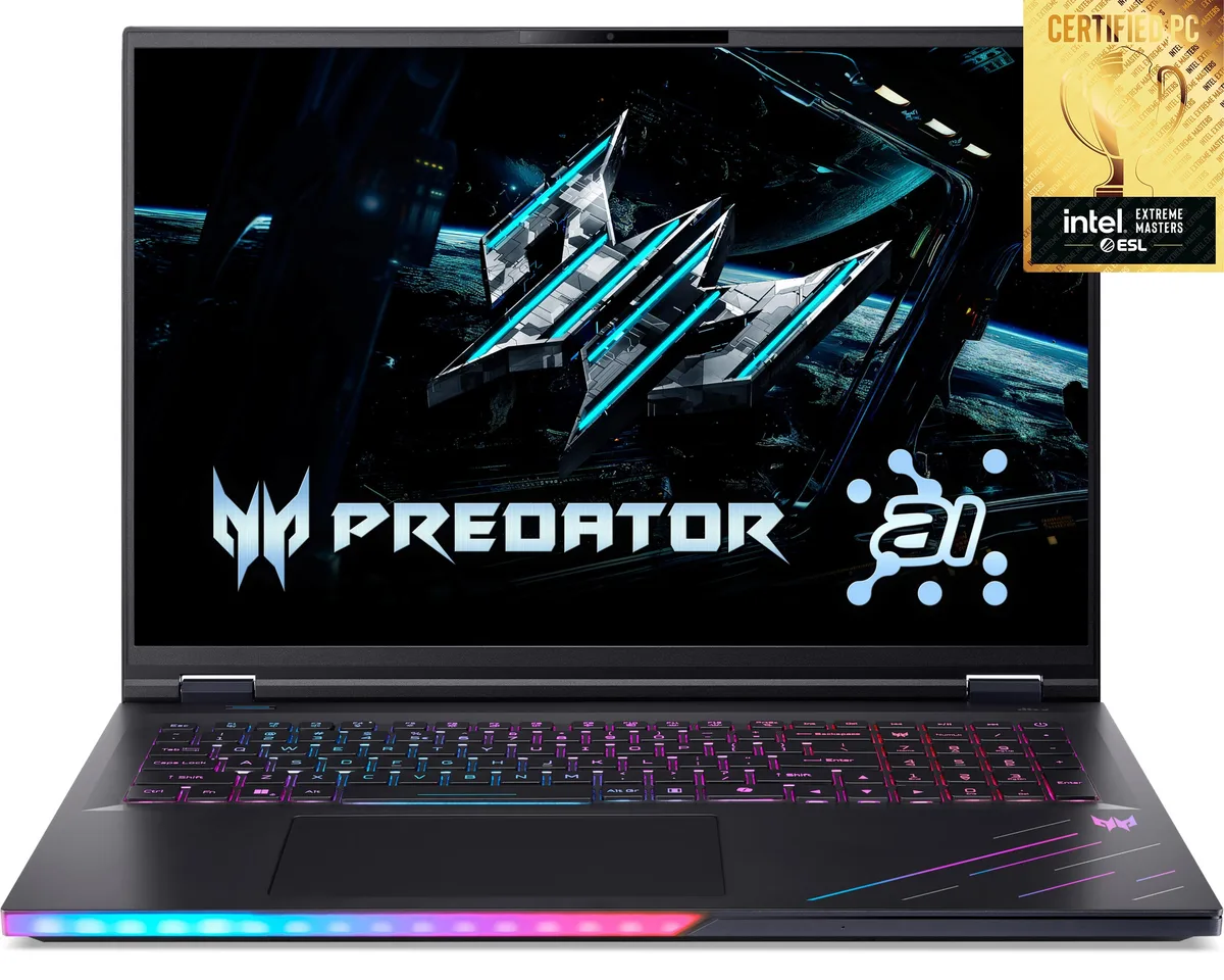Ноутбук Acer ігровий 18" IPS чорний 64GB 2TB GeForce RTX 5080