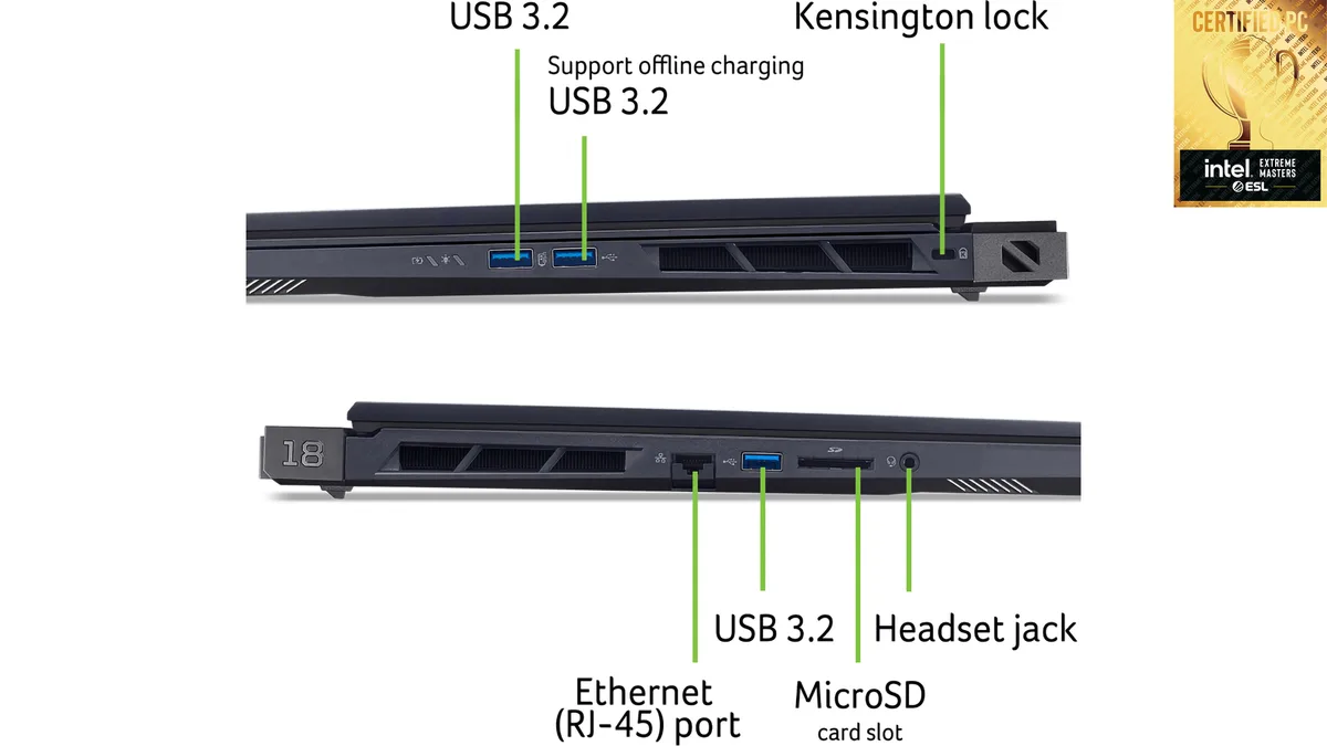 Ноутбук Acer игровой 18 IPS черный 64GB 2TB GeForce RTX 5080