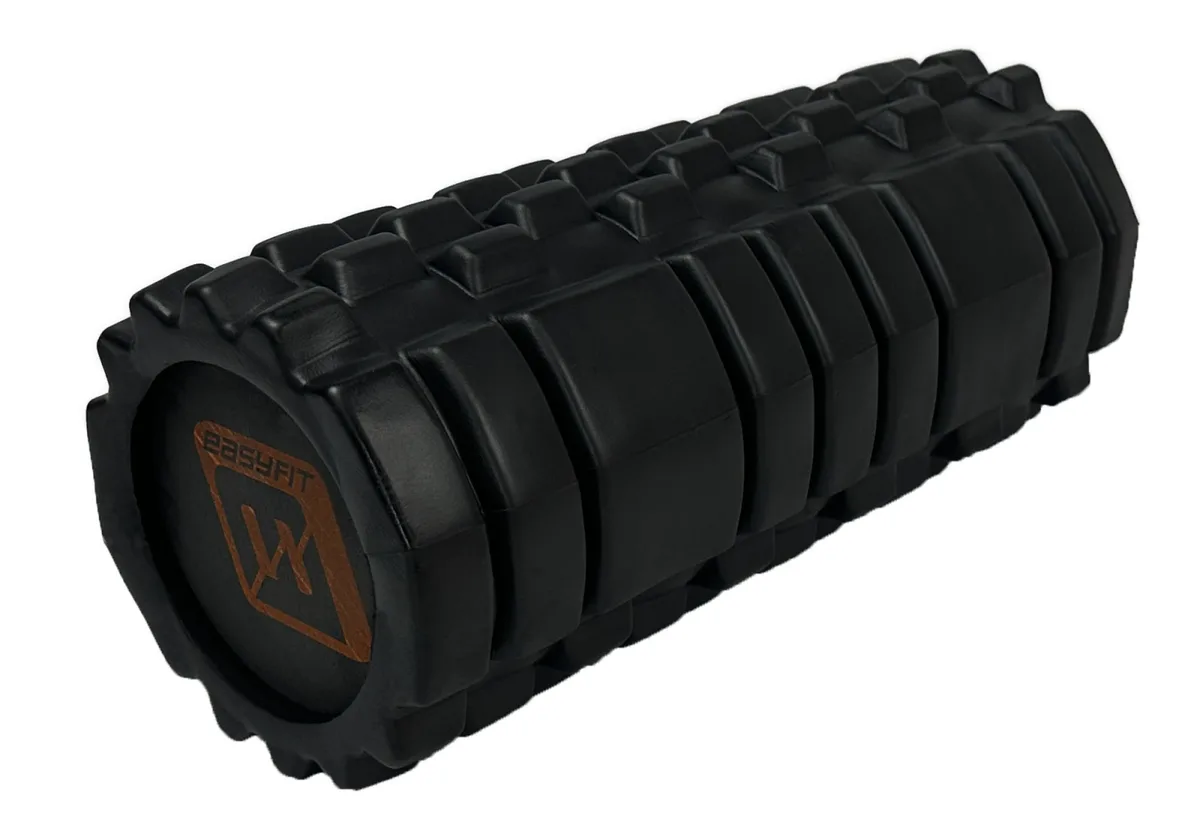 Масажний ролик EasyFit EVA 33 см чорний 3D поверхня 300 кг