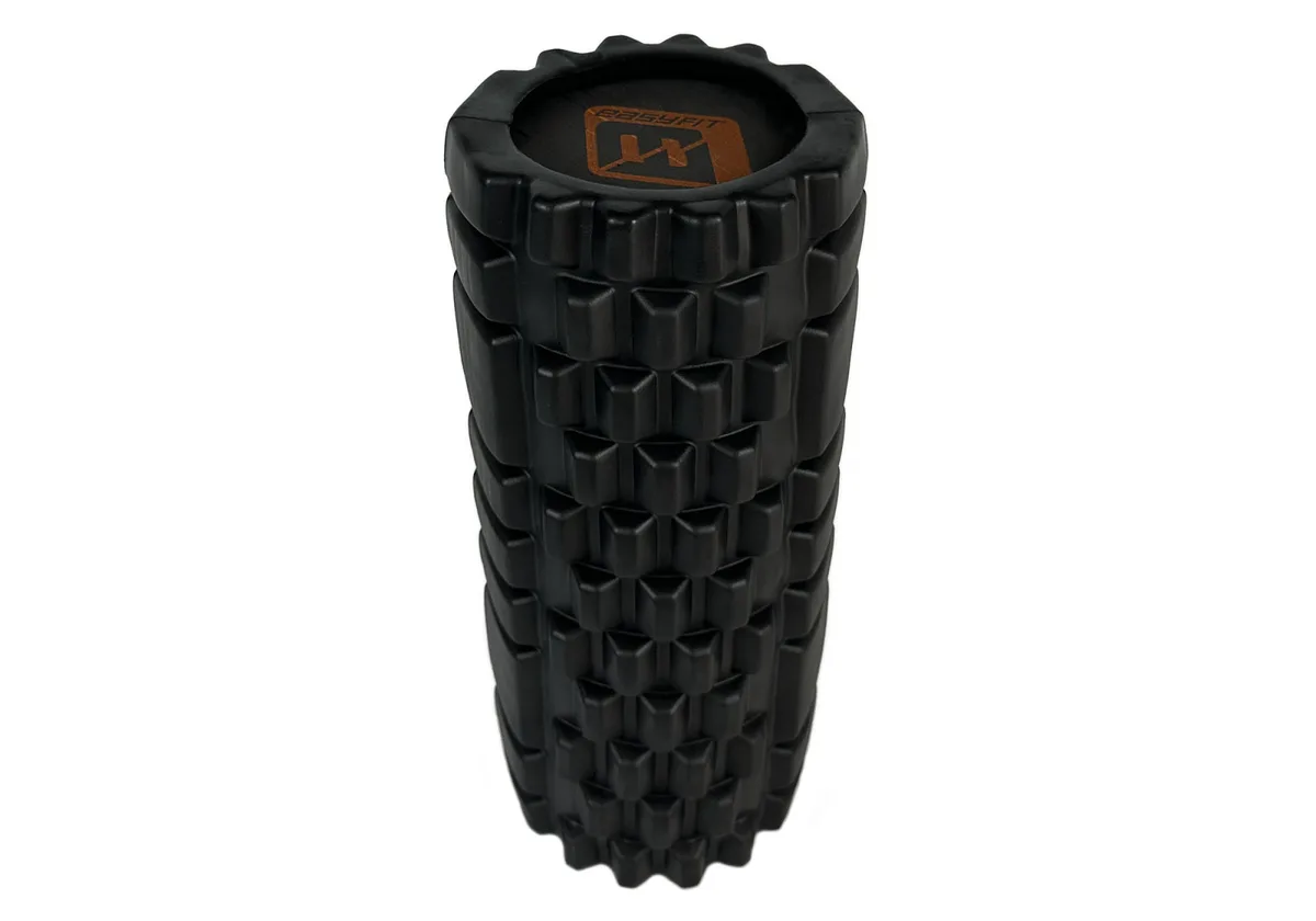 Масажний ролик EasyFit EVA 33 см чорний 3D поверхня 300 кг