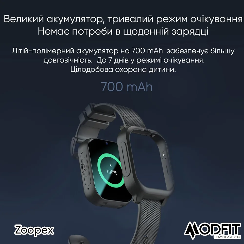 Умные детские часы Modfit полимер 26 см голубые