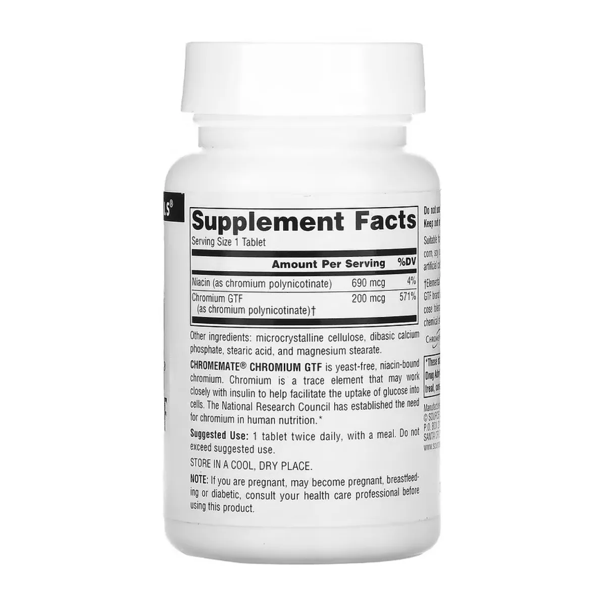 Хром хрому GTF Source Naturals 200 мкг без дріжджів 240 таблеток