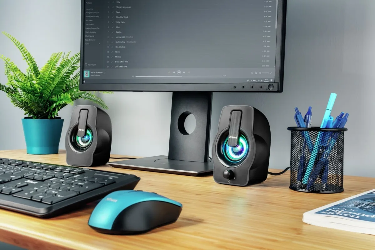 Акустическая система Trust Gemi 2.0, USB/AUX, RGB, черный