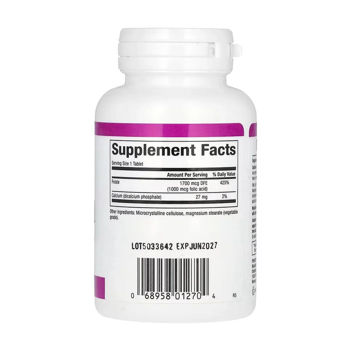 Фолиевая кислота Natural Factors 1 мг 90 таблеток веганская