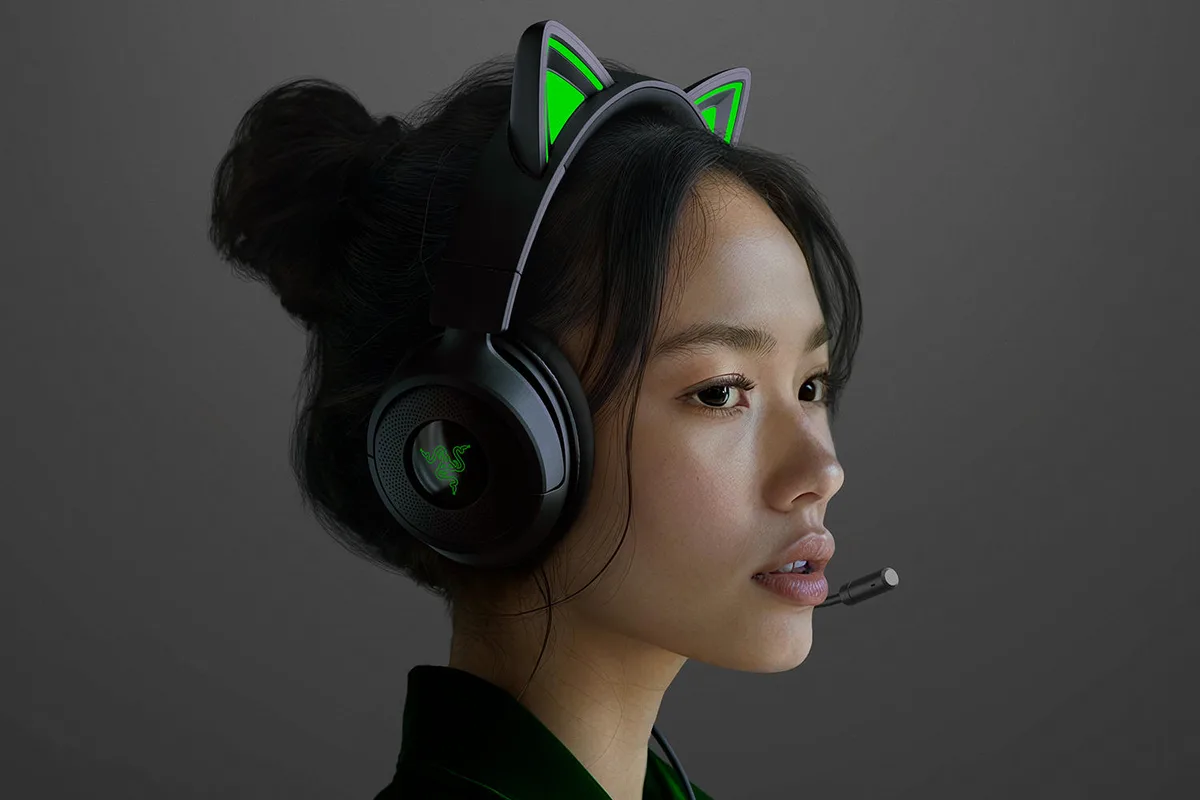 Гарнітура Razer дротова 40 мм чорна 1,3 м з котячими вушками