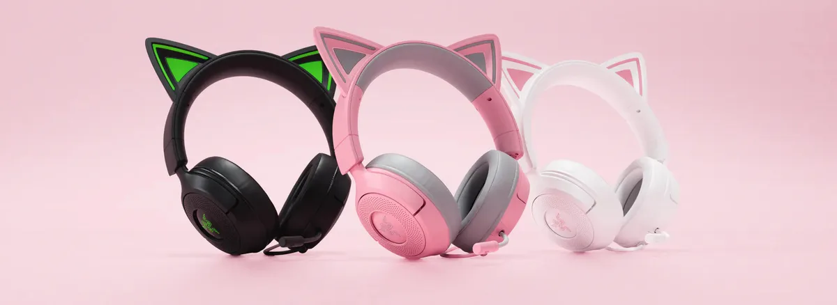 Гарнітура Razer дротова 40 мм чорна 1,3 м з котячими вушками