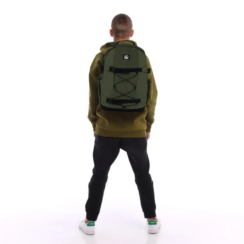 Рюкзак GoPack Education Teens 186 підлітковий хакі з відділенням для ноутбука та кишенями для речей