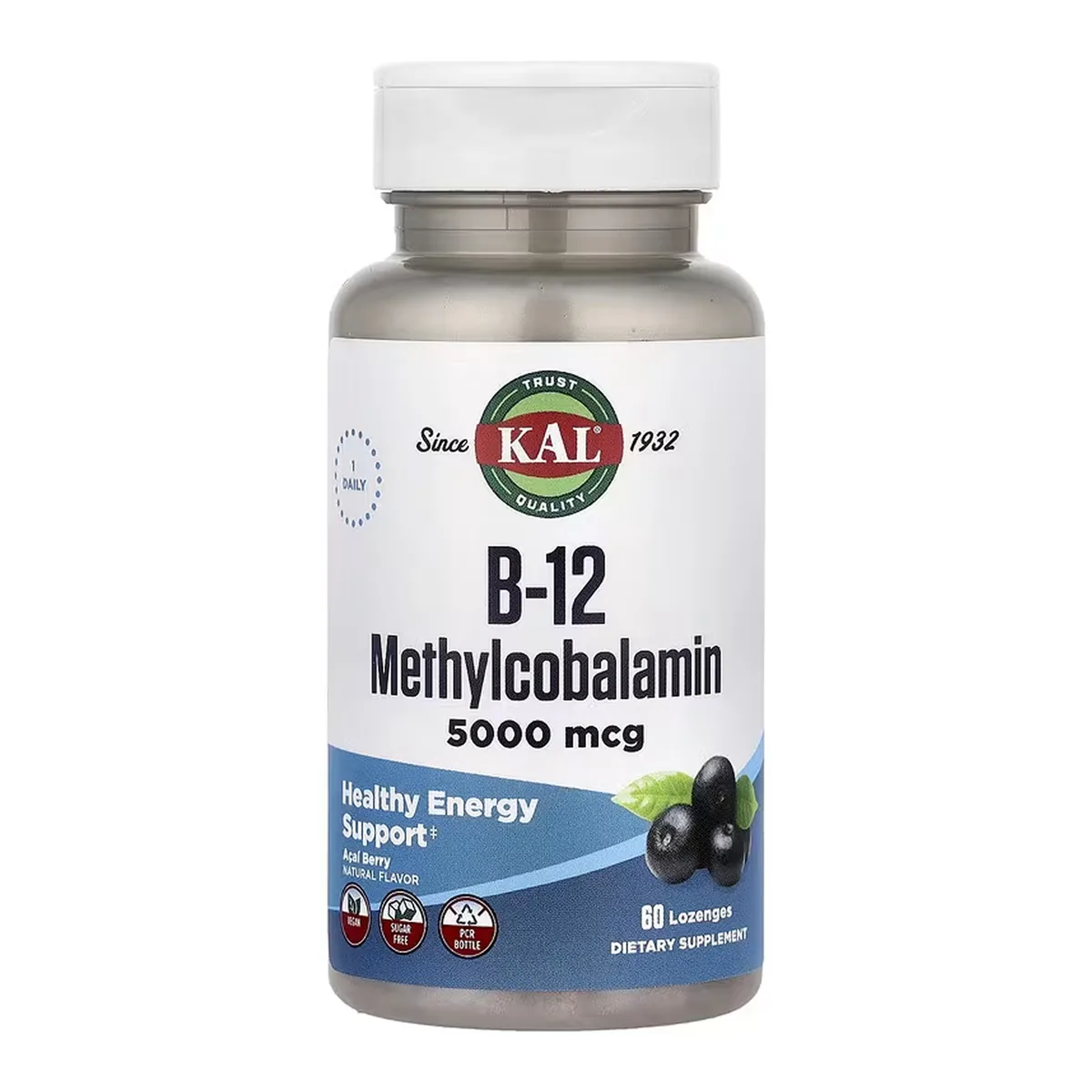 B12 Methylcobalamin KAL 5000mcg 60 леденцов Веганский без сахара