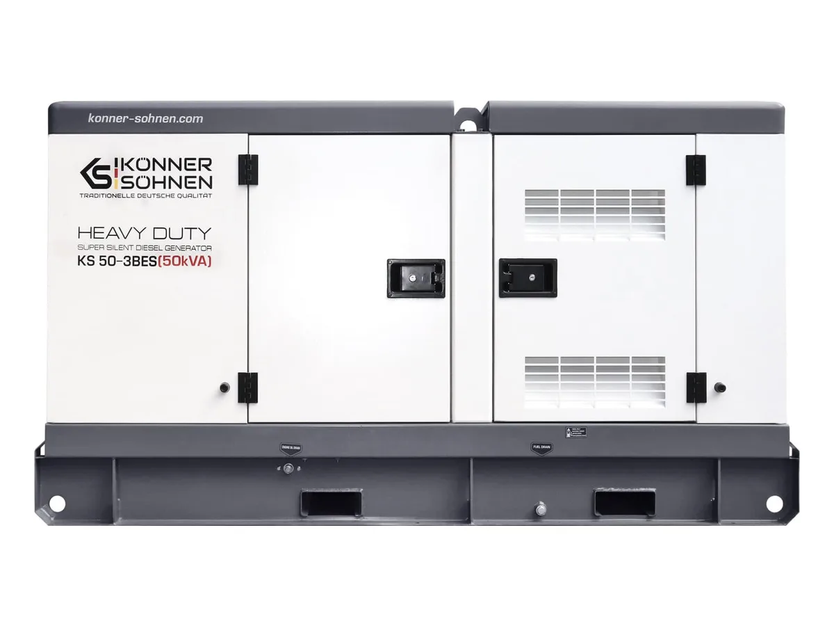 Дизельний генератор KonnerSohnen KS 50-3BES, 230/400В, 50/45кВА, з електричним стартером, двигун Baudouin, вага 967 кг.