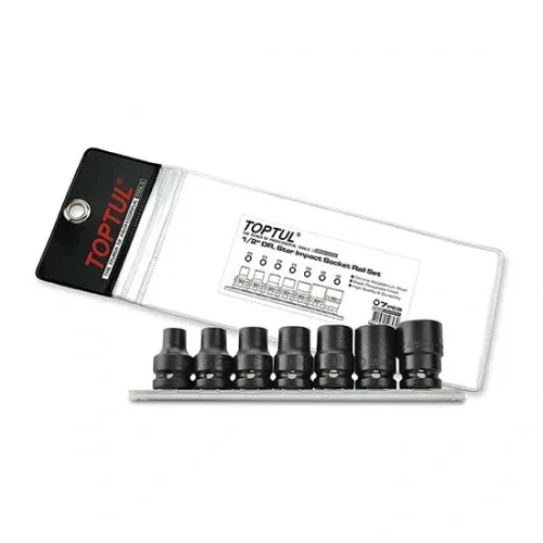 Набір ударних головок TORX Toptul E10-E24 1/2" хром-молібденова 7 шт