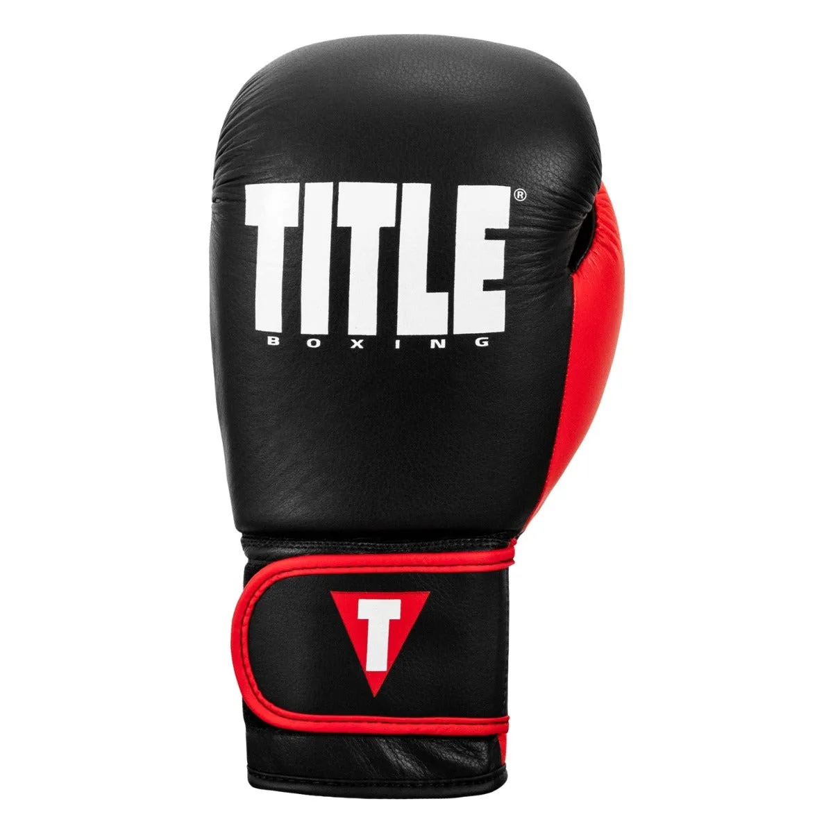 Боксерські рукавиці TITLE натуральна шкіра 12 oz чорні червоні