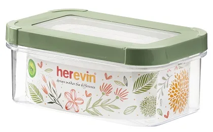 Контейнер HEREVIN пластик 9,5х15,5х6 см зелений персиковий 0,6 л