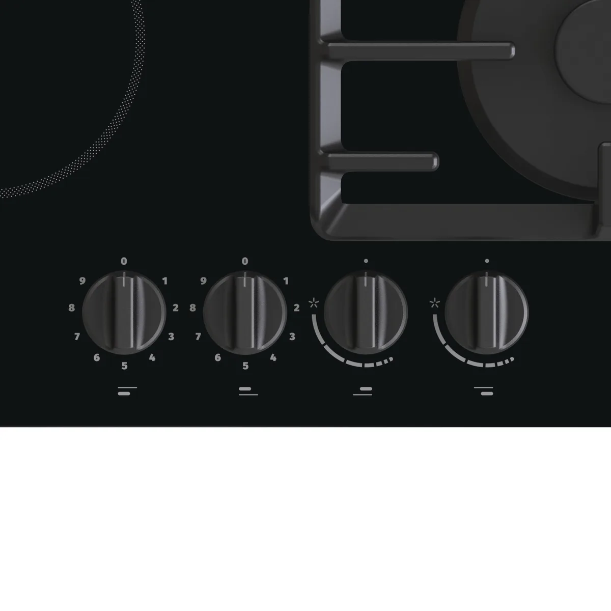 Комбинированная варочная панель Gorenje (2 газовые + 2 стеклокерамические), 60 см, черного цвета