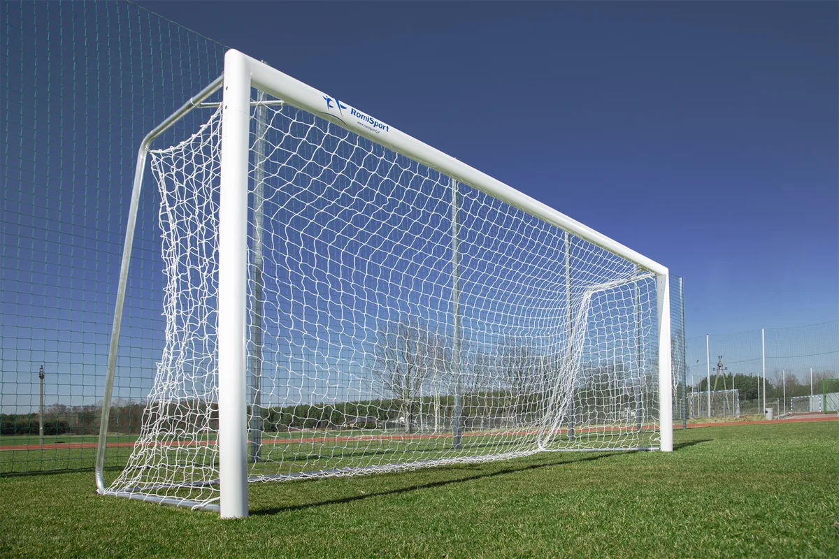 Алюмінієві футбольні ворота RomiSport 7,32х2,44 м Білий