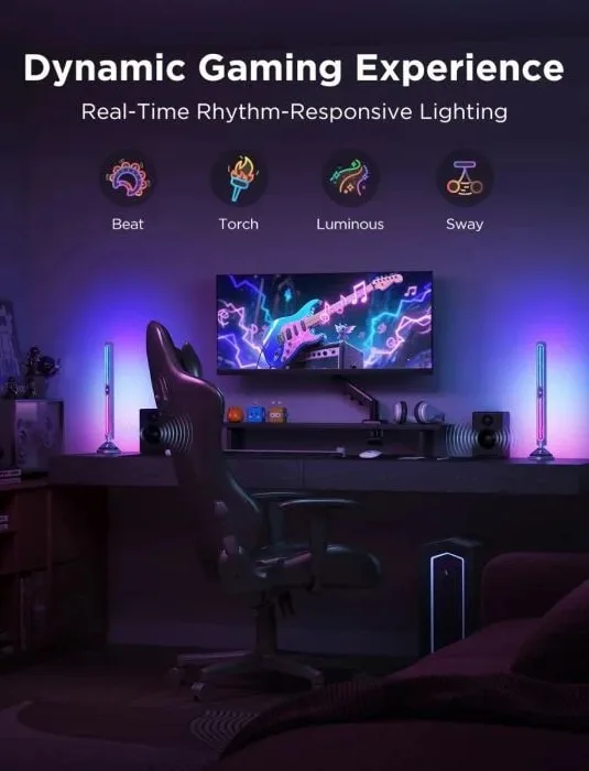 Набір адаптивного підсвічування Govee H6048 Govee Gaming Light Bars Pro, RGBIC, WI-FI/Bluetooth, чорний