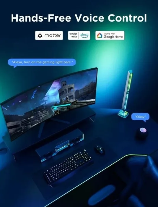 Набір адаптивного підсвічування Govee H6048 Govee Gaming Light Bars Pro, RGBIC, WI-FI/Bluetooth, чорний