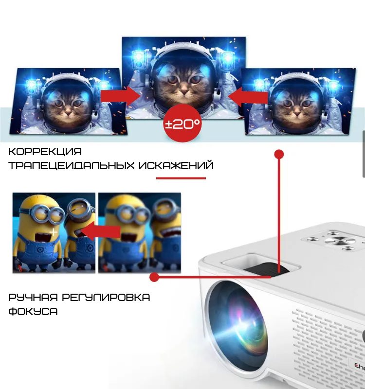 Портативный мультимедийный проектор Cheerlux C9 2800 люмен 222x165x87 мм черный