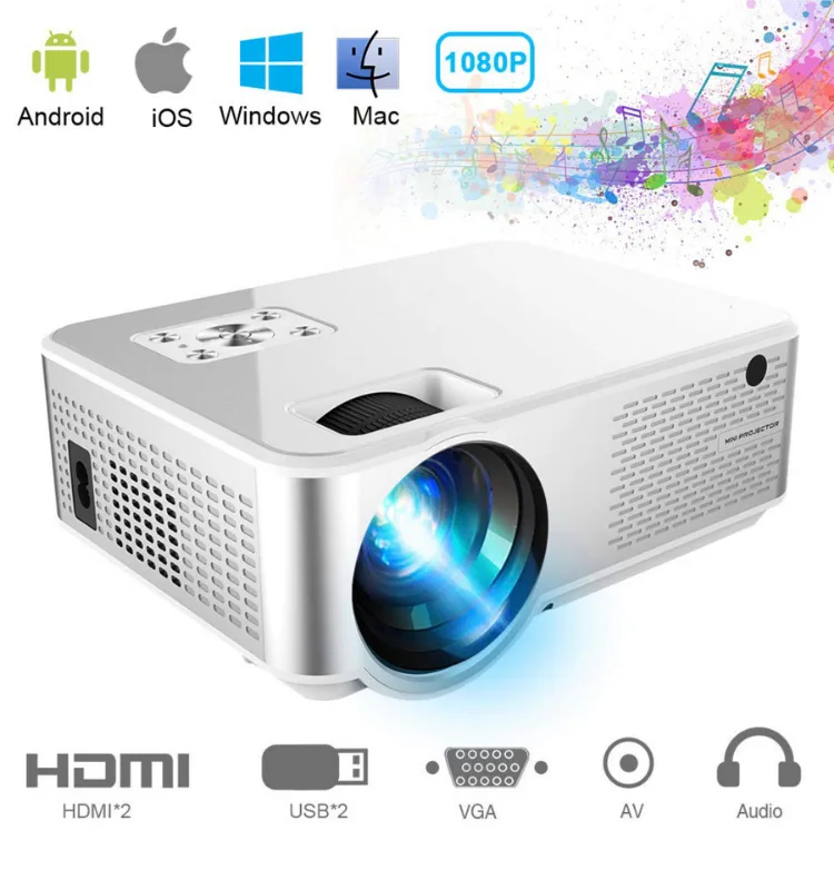 Портативный мультимедийный проектор Cheerlux C9 2800 люмен 222x165x87 мм черный