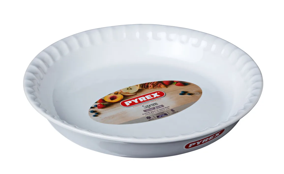 Форма для выпекания PYREX керамическая круглая 25 см белая