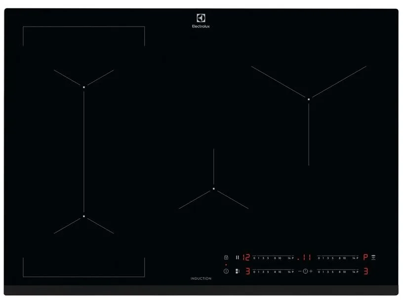 Варильна поверхня Electrolux індукційна 71см чорна з розширеною зоною для приготування їжі та функцією Bridge