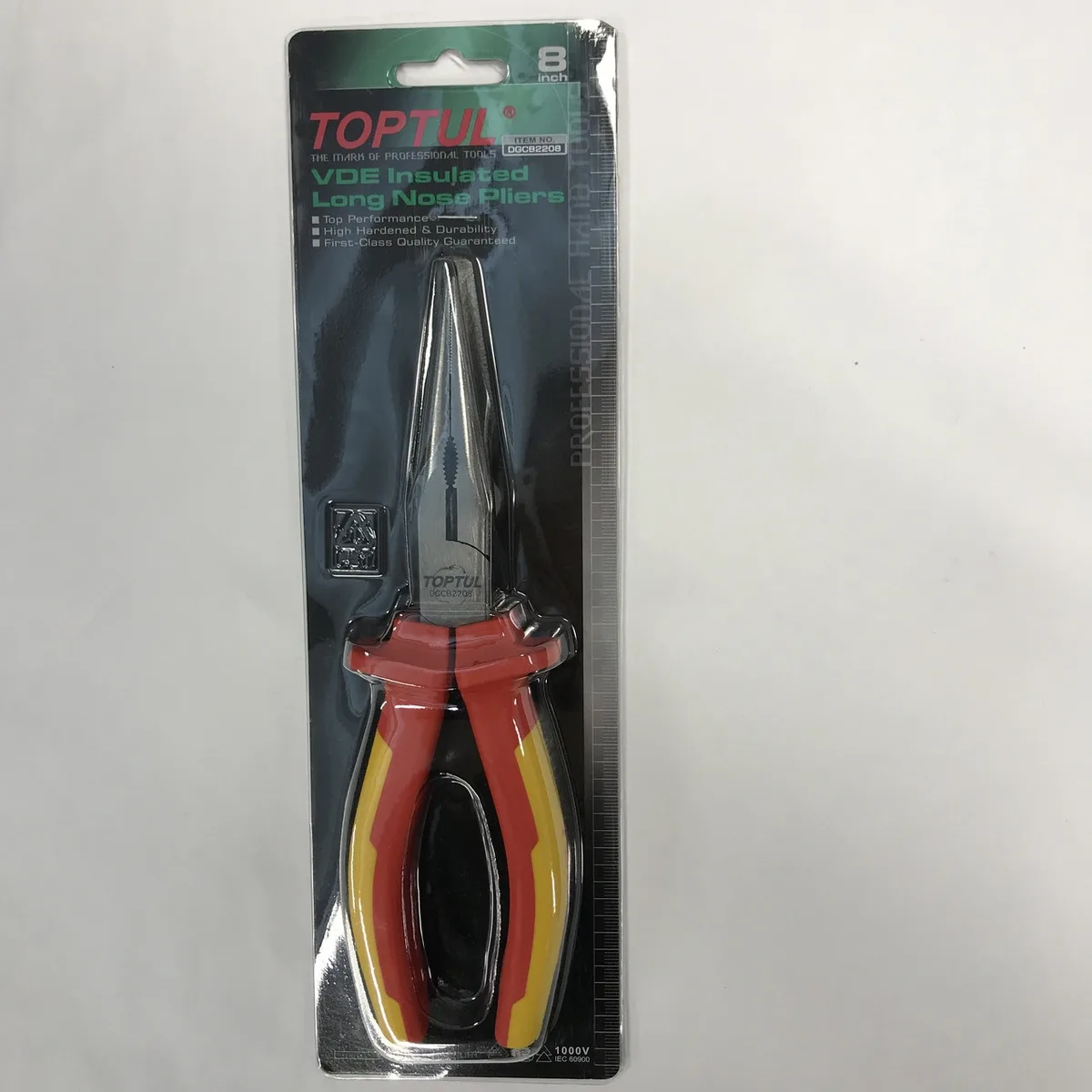 Довгогубці діелектричні 8 дюймів 1000V VDE червоні Toptul