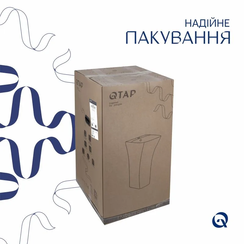 Напольная раковина Qtap Crow белая керамическая 445x420x840 мм