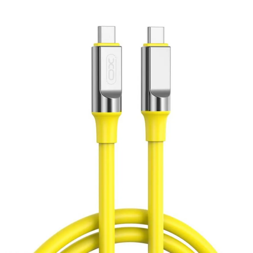 Кабель USB Type-C до Type-C 60W XO силіконовий 1м жовтий