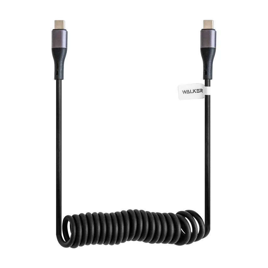 Кабель USB WALKER Type-C to Type-C 60W 1м силіконовий чорний
