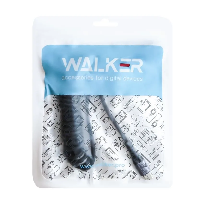 Кабель USB WALKER Type-C to Type-C 60W 1м силіконовий чорний