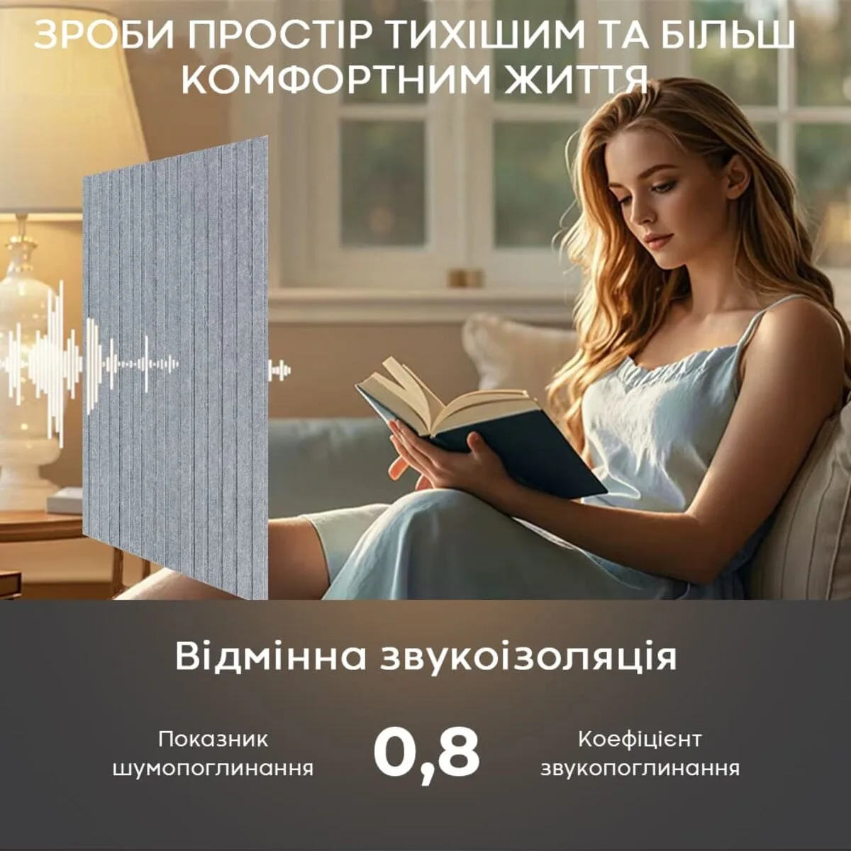 Самоклеюча звукоізоляційна панель 600х600х9 мм Сірий гранит ППВ