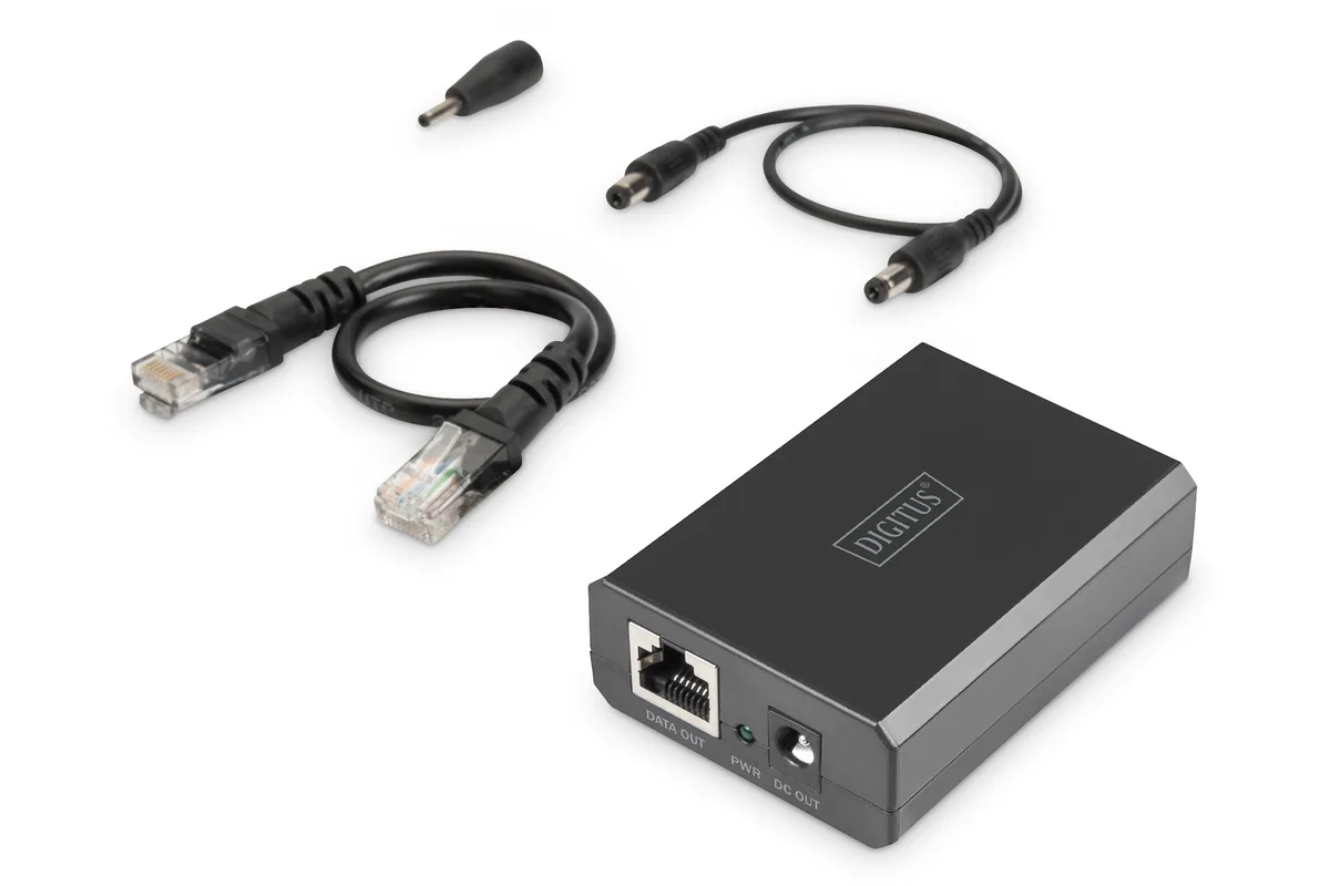 Разветвитель Digitus PoE сплиттер 51 Вт 12В 24В черный