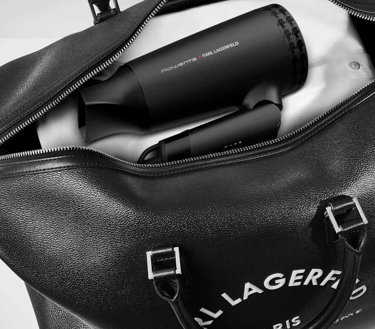 Фен Rowenta Karl Lagerfeld Travel Style, 1600 Вт, 2 швидкості, холодний обдув, складана ручка, чорний.