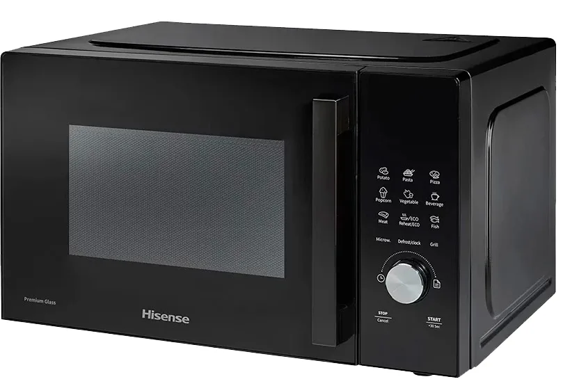 Мікрохвильова піч Hisense з грилем 23 л Чорна